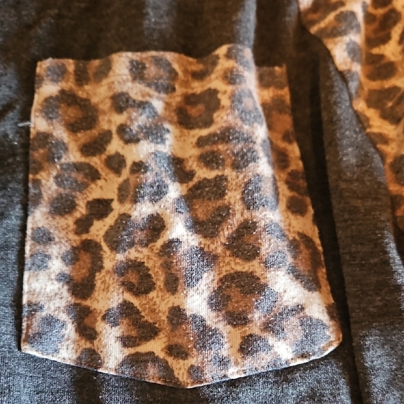 Leopard Print Sleeve Raglan Top - Picture 3 of 4